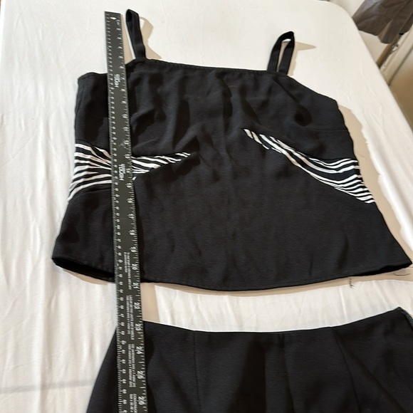 GANTOS   Size 10. Black with zebra detail 2 piece camisole with skirt like new - Picture 8 of 11